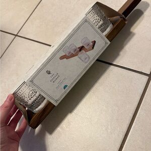 Wooden Serving Tray with shot Glasses